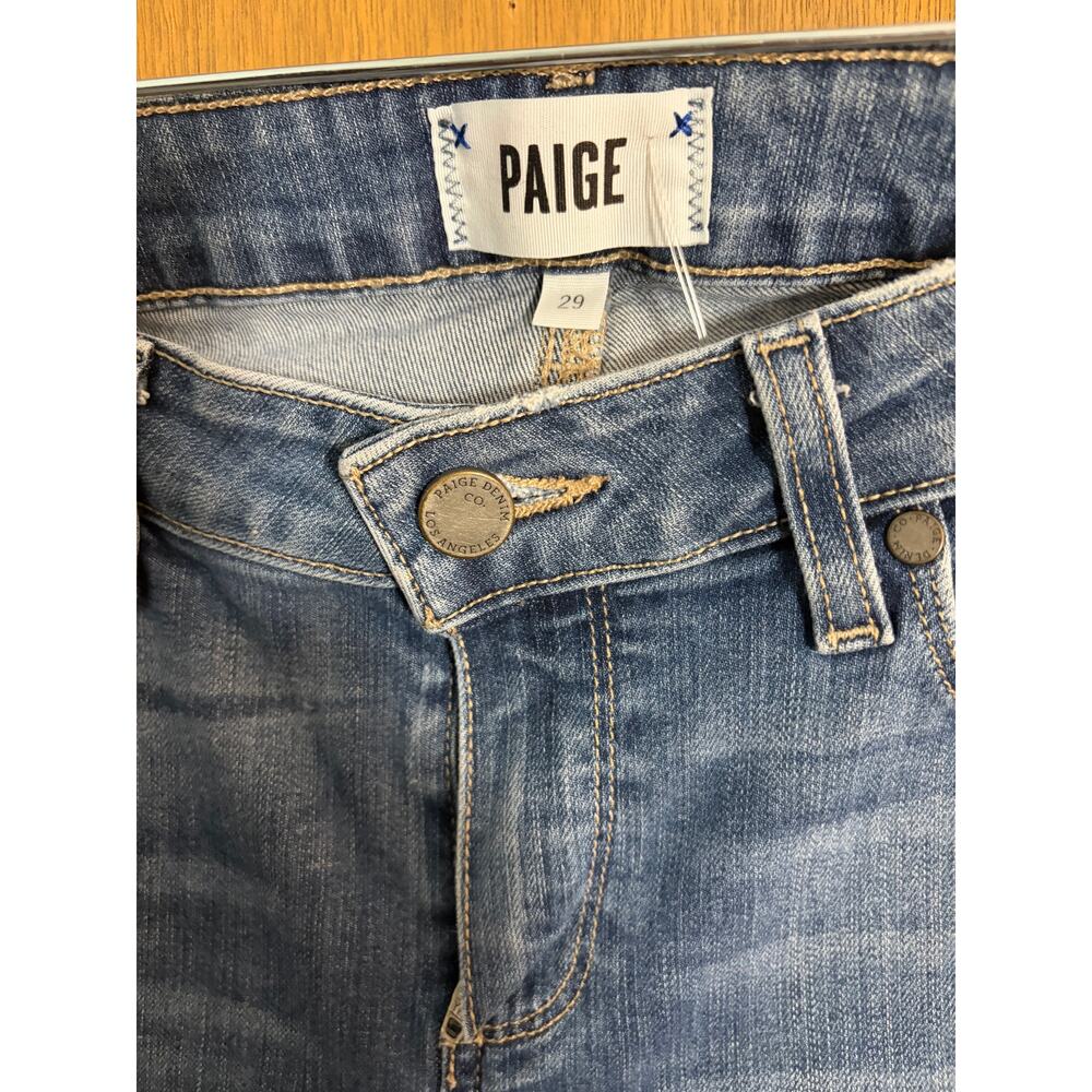 PAIGE Verdugo Crop Skinny Jeans Nathan Destructed Distressed Stretch Denim 29 - Picture 4 of 9